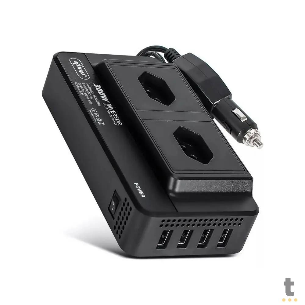 Conversor Inversor de Tensão Veicular 300w 12v/110V C/ 4 Portas Usb Knup - KP-TC13 Truedata